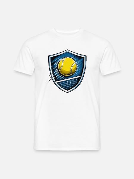 Tennis Shield Emblem - Männer T-Shirt - Weiß