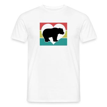Bär Herz Retro-Style - Männer T-Shirt - Weiß - Vorne - AI Model Male 178 dark (178cm)