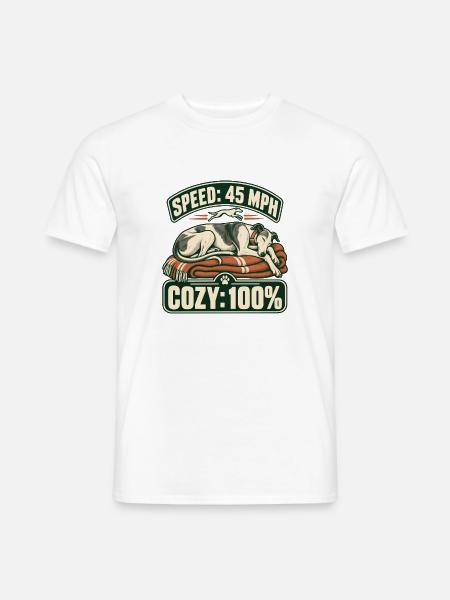 Greyhound Cozy Club Speed & Cozy T-Shirt - Männer T-Shirt - Weiß