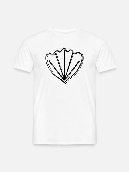 Muschel handgezeichnet - Männer T-Shirt - Weiß