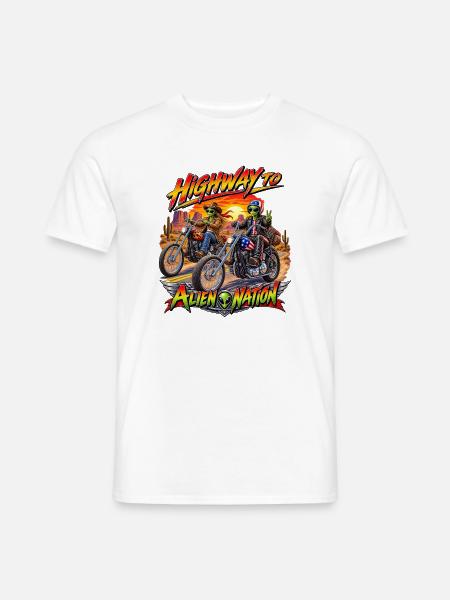 Alien Nation Motorrad Riders - Männer T-Shirt - Weiß