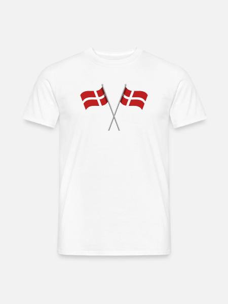 Dänische Flagge - Männer T-Shirt - Weiß
