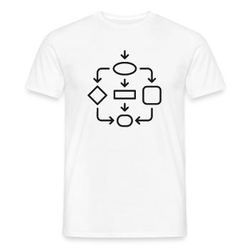 Algorithmus-Flussdiagramm-Linien-Symbol - Männer T-Shirt - Weiß - Vorne - AI Model Male 178 dark (178cm)