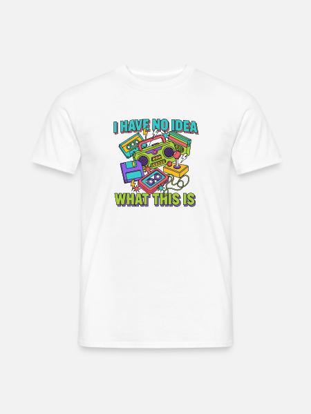 Retro-Boombox-Neon-Meme - Männer T-Shirt - Weiß