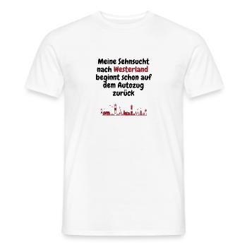 Sehnsucht nach Westerland beginnt auf den Autozug - Männer T-Shirt - Weiß - Vorne - AI Model Male 178 dark (178cm)