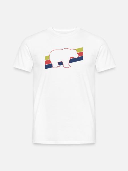Bär Silhouette Retro Style - Männer T-Shirt - Weiß