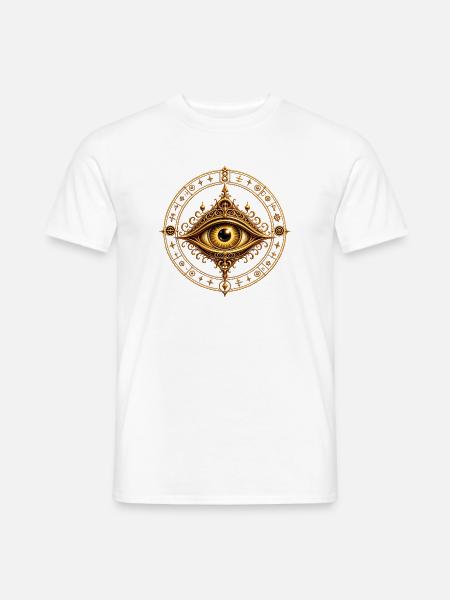 Allsehendes Auge Ornamentkreis - Männer T-Shirt - Weiß