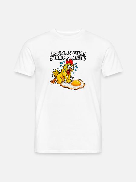 Ängstliches Küken-Atem-Meme - Männer T-Shirt - Weiß