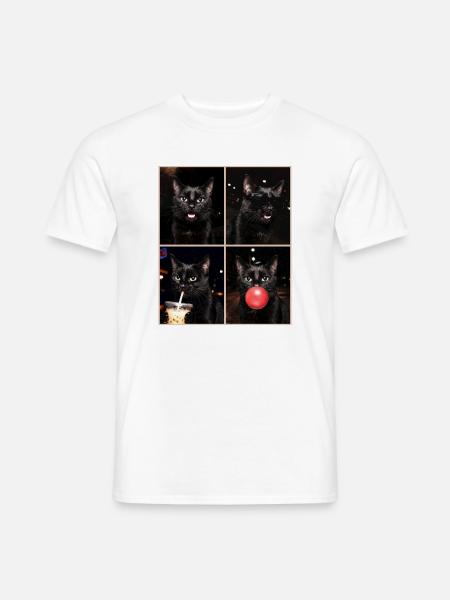 Katzen schwarze Katze - Männer T-Shirt - Weiß