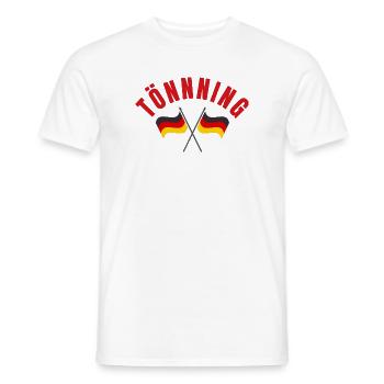 Tönning kreuzte deutsche Flaggen - Männer T-Shirt - Weiß - Vorne - AI Model Male 178 dark (178cm)
