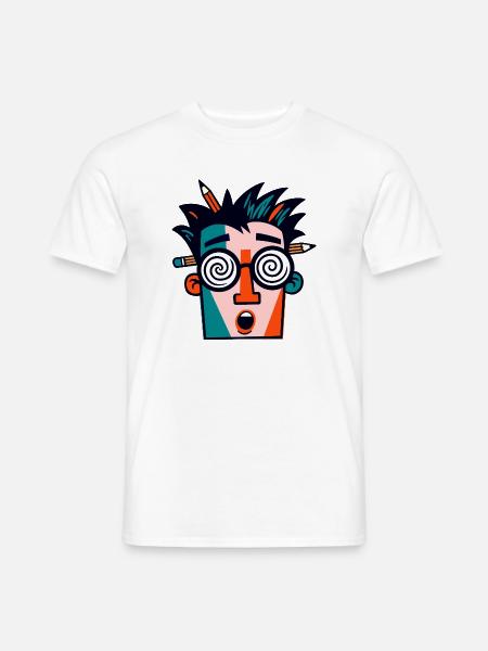 Prismatisches Gesicht mit Bleistiften - Männer T-Shirt - Weiß
