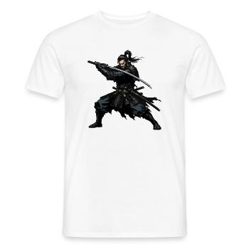 Samurai Katana Duell Heldenbild - Männer T-Shirt - Weiß - Vorne - AI Model Male 178 dark (178cm)