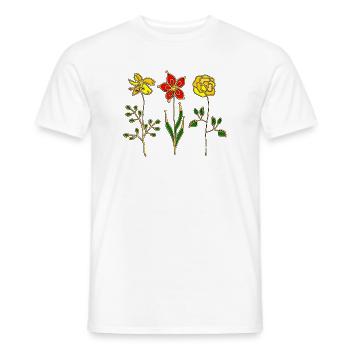Blumen - Männer T-Shirt - Weiß - Vorne - AI Model Male 178 dark (178cm)