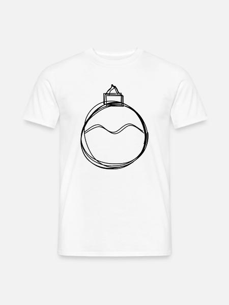 Christbaumkugel handgezeichnet - Männer T-Shirt - Weiß