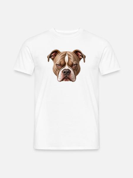 Statement bulldog Kopf - Männer T-Shirt - Weiß
