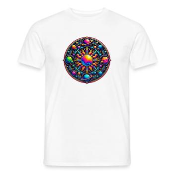Kosmisches Sonnenmandala - Männer T-Shirt - Weiß - Vorne - AI Model Male 178 dark (178cm)