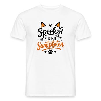 Samtpfoten Katzenliebhaber Logo - Männer T-Shirt - Weiß - Vorne - AI Model Male 178 dark (178cm)