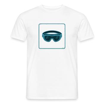 Neonleuchtende Schutzbrille - Männer T-Shirt - Weiß - Vorne - AI Model Male 178 dark (178cm)