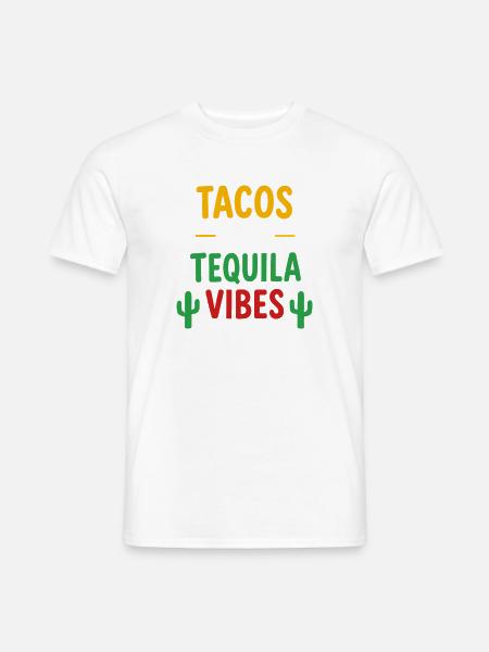 Tacos und Tequila-Vibes - Männer T-Shirt - Weiß