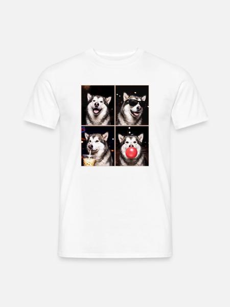Hunde Alaskan Malamute Hund - Männer T-Shirt - Weiß
