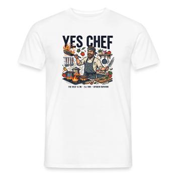 Ja, Koch, lustiger Koch - Männer T-Shirt - Weiß - Vorne - AI Model Male 178 dark (178cm)