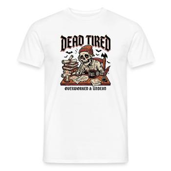 Dead Tired Skull Halloween - Männer T-Shirt - Weiß - Vorne - AI Model Male 178 dark (178cm)