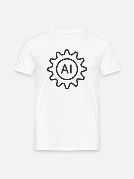 AI-Einstellungen Zahnrad-Symbol - Männer T-Shirt - Weiß