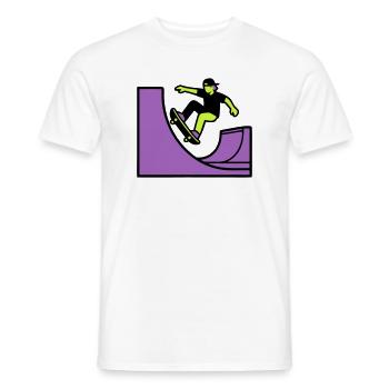Skateboard Halfpipe Grafik - Männer T-Shirt - Weiß - Vorne - AI Model Male 178 dark (178cm)