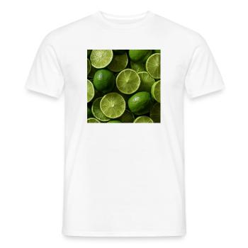 Grüne Limes im Freskomuster - Männer T-Shirt - Weiß - Vorne - AI Model Male 178 dark (178cm)