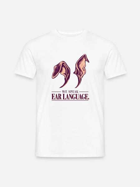 Windhund-Ohrsprache-Rettungshemd - Männer T-Shirt - Weiß