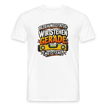 Beziehungsstatus: Wir stehen gerade - Männer T-Shirt - Weiß - Vorne - AI Model Male 178 dark (178cm)