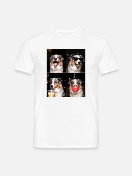 Hunde Australian Shepherd Hund - Männer T-Shirt - Weiß