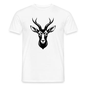 Springbock-Antilopenkopf - Männer T-Shirt - Weiß - Vorne - AI Model Male 178 dark (178cm)