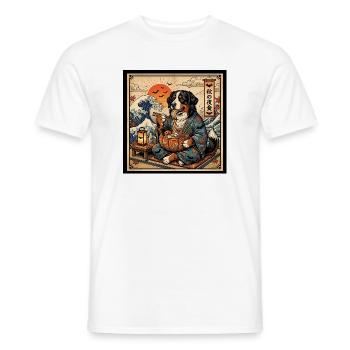 Halloween Berner Sennenhund Ramen Ukiyo-e - Männer T-Shirt - Weiß - Vorne - AI Model Male 178 dark (178cm)