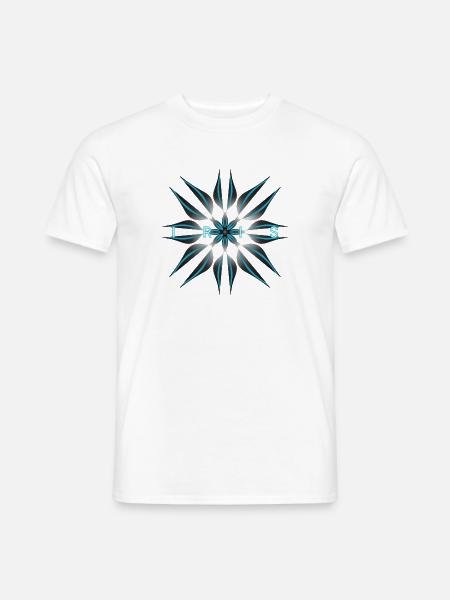 IRIS Geometric Art T-Shirt Print - Männer T-Shirt - Weiß
