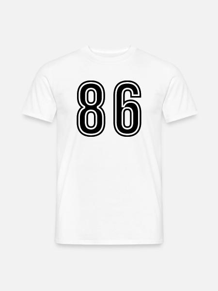 86 Zahl symbol - Männer T-Shirt - Weiß