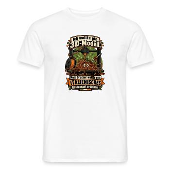 3D Drucker Spaghetti Humor - Männer T-Shirt - Weiß - Vorne - AI Model Male 178 dark (178cm)