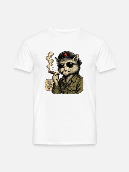 Cat Guevara - Männer T-Shirt - Weiß
