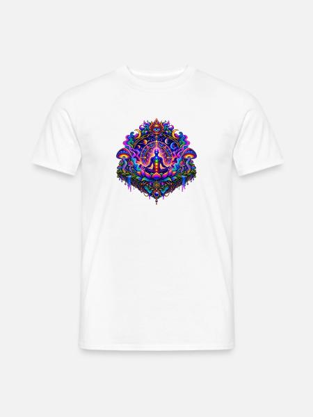Chakren Meditation Mandala - Männer T-Shirt - Weiß