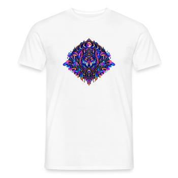 Wolf Meditation Mandala - Männer T-Shirt - Weiß - Vorne - AI Model Male 178 dark (178cm)