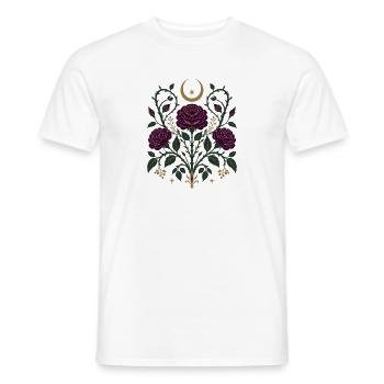 Gothic Floristik mit Mond – Dunkle Botanik Design - Männer T-Shirt - Weiß - Vorne - AI Model Male 178 dark (178cm)