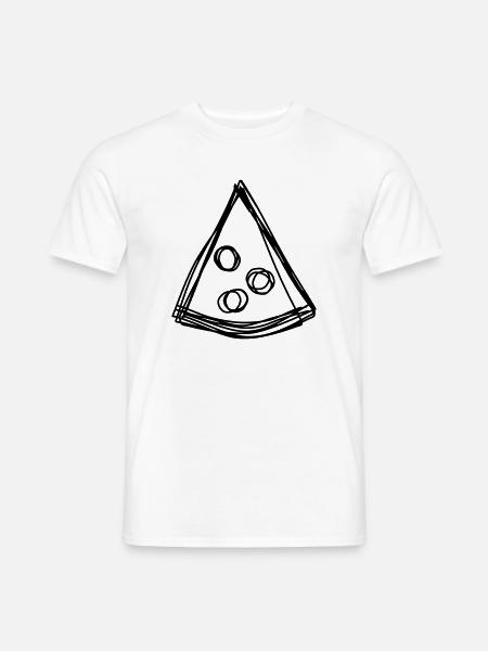 Pizza handgezeichnet - Männer T-Shirt - Weiß