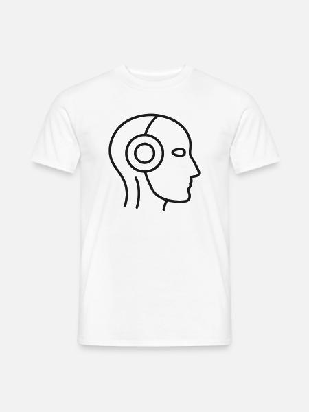 Ikon der Roboterkopf-Profillinie - Männer T-Shirt - Weiß