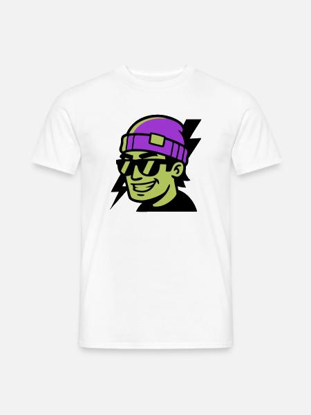 Skater Profil Blitz Grafik - Männer T-Shirt - Weiß