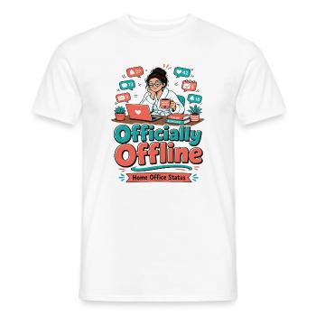 Officially Offline - Home Office - Männer T-Shirt - Weiß - Vorne - AI Model Male 178 dark (178cm)