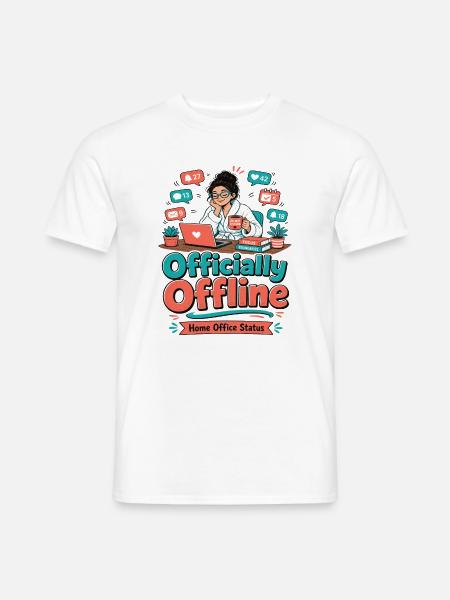 Officially Offline - Home Office - Männer T-Shirt - Weiß