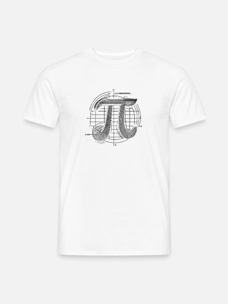 Pi Symbol – Mathematisches Blueprint Design - Männer T-Shirt - Weiß