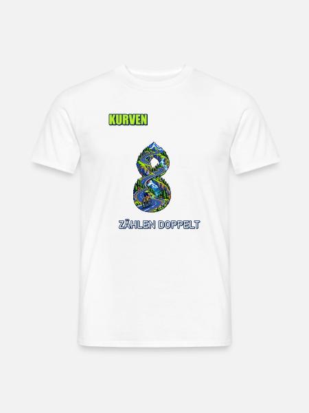 Kurven zählen doppelt - Männer T-Shirt - Weiß