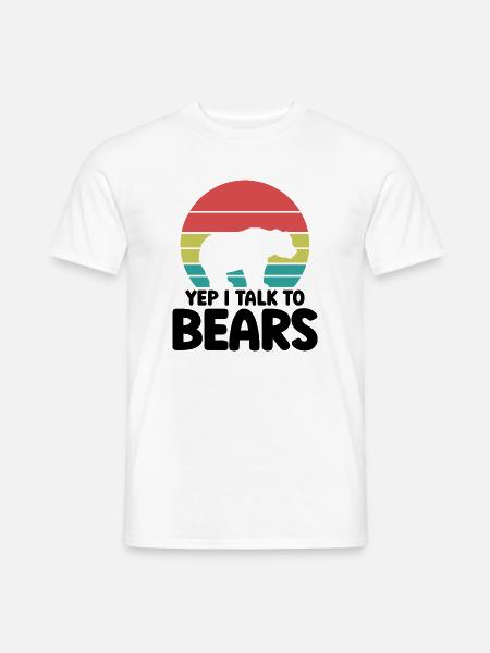 Bär Silhouette Statement - Männer T-Shirt - Weiß