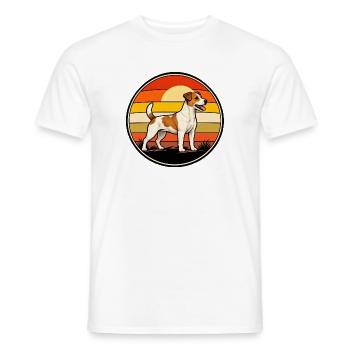 Jack Russell Terrier Retro Sonnenuntergang - Männer T-Shirt - Weiß - Vorne - AI Model Male 178 dark (178cm)